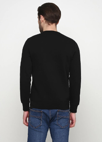 Свитшот H&M - Прямой крой рисунок черный кэжуал хлопок, трикотаж - (253712618)