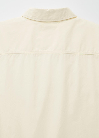 Молочная кэжуал рубашка однотонная Uniqlo