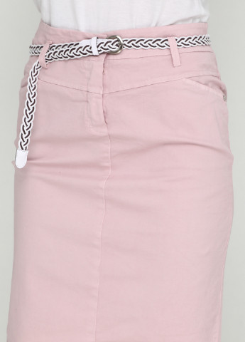 Светло-розовая кэжуал однотонная юбка Made in Italy миди