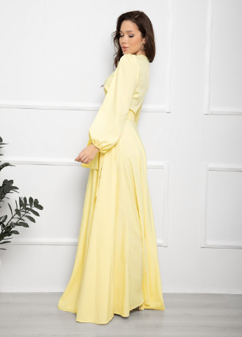 Жовтий кежуал плаття ISSA PLUS однотонна