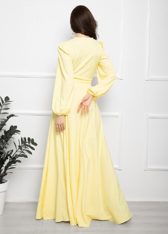 Жовтий кежуал плаття ISSA PLUS однотонна
