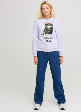 Бузковий світшот жіночий basic /no flis/ YAPPI малюнок (252259443)