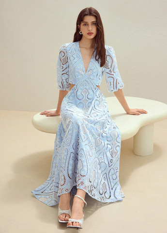 Блакитна кежуал сукня SHEIN