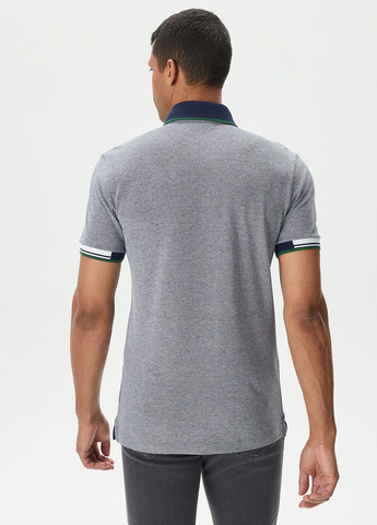 Серо-синяя футболка-поло для мужчин Lacoste меланжевая