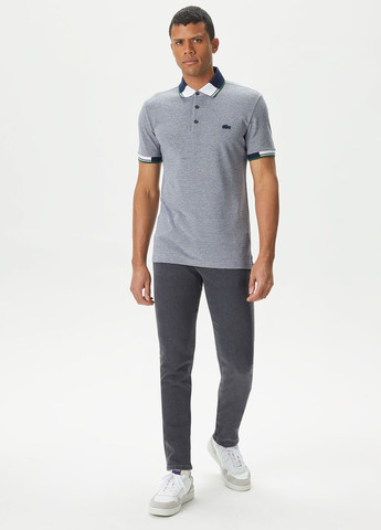 Серо-синяя футболка-поло для мужчин Lacoste меланжевая
