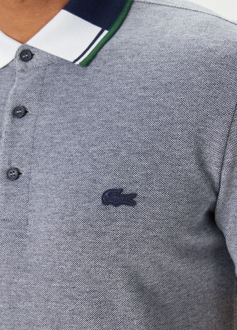Серо-синяя футболка-поло для мужчин Lacoste меланжевая