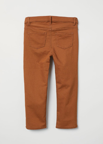 Коричневые джинсовые демисезонные брюки зауженные H&M