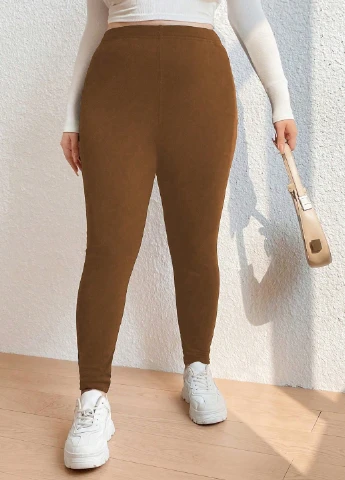 Светло-коричневые демисезонные леггинсы SHEIN