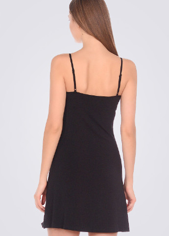 Черное кэжуал трикотажное платье комбинация платье-комбинация Doreanse однотонное