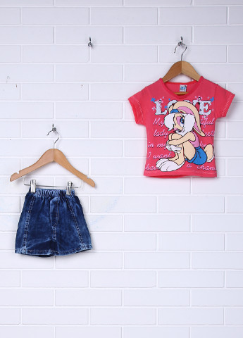 Розовый летний комплект (футболка, шорты) Baby Kids