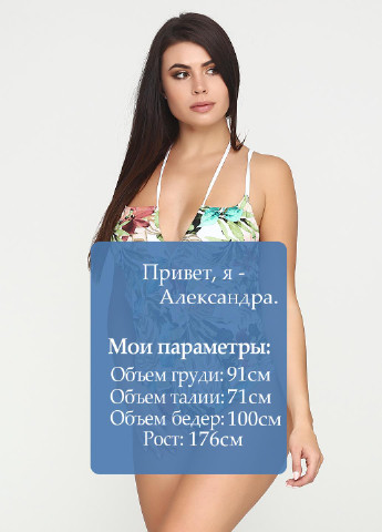 Оливково-зеленый летний купальник слитный H&M