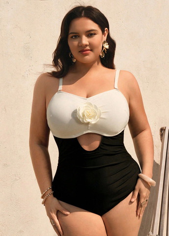 Комбинированный летний комплект (купальник, юбка) слитный, бандо SHEIN