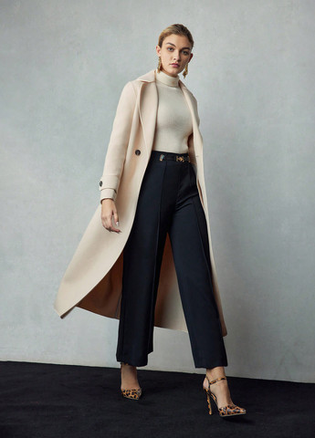 Бежеве зимнє Пальто двобортне SHEIN