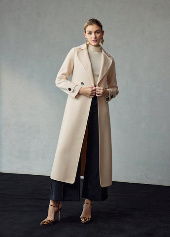 Бежеве зимнє Пальто двобортне SHEIN