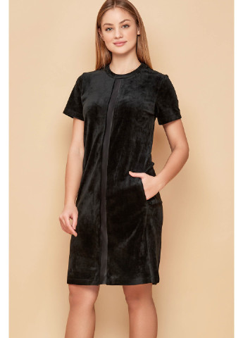 Платье с велюра черное 803-6069, Черный, XXL Obrana (252574382)