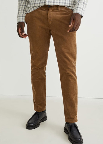 Светло-коричневые кэжуал демисезонные прямые брюки C&A