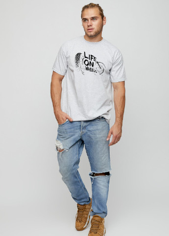 Сіра футболка чоловіча basic YAPPI