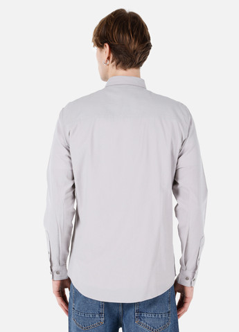 Светло-серая кэжуал рубашка однотонная Colin's