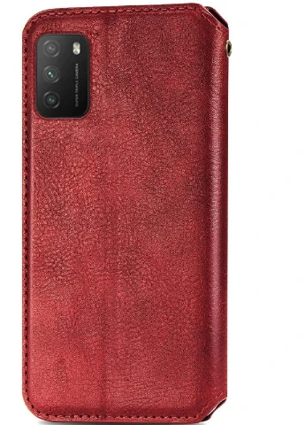 Кожаный чехол книжка Cubic (PU) для Xiaomi Poco M3 Красный (is_00000041848_3) Getman (237830589)