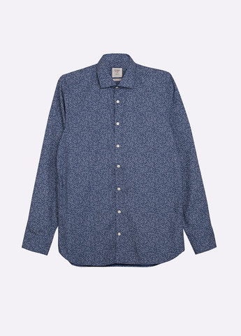 Темно-синяя кэжуал рубашка с цветами Olymp