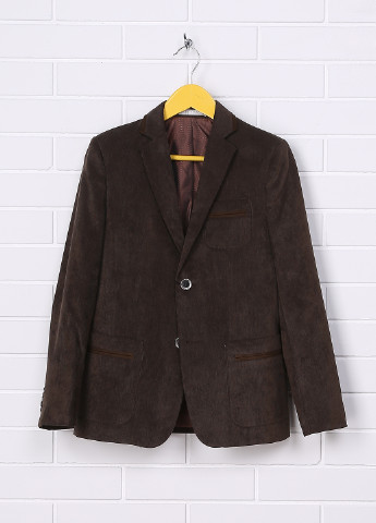 Пиджак Миа-Стиль с длинным рукавом однотонный коричневый деловой