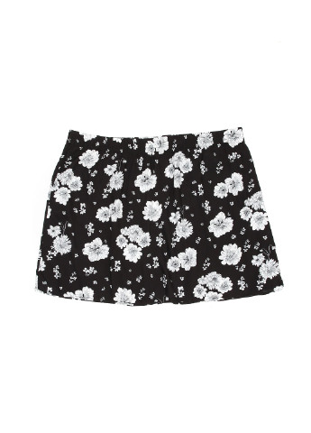 Черно-белая кэжуал цветочной расцветки юбка C&A клешированная