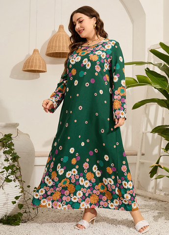 Зелена кежуал сукня а-силует SHEIN з квітковим принтом