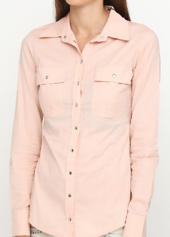 Персиковая кэжуал рубашка однотонная Denny Rose