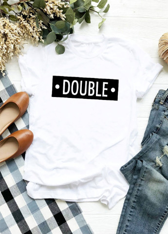 Біла демісезон футболка жіноча біла double trouble Love&Live