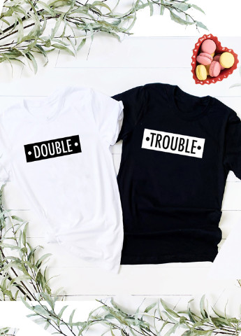 Белая демисезон футболка женская белая double trouble Love&Live