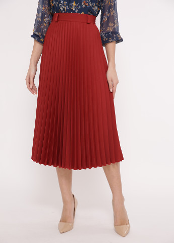 Темно-красная кэжуал однотонная юбка TessDress плиссе