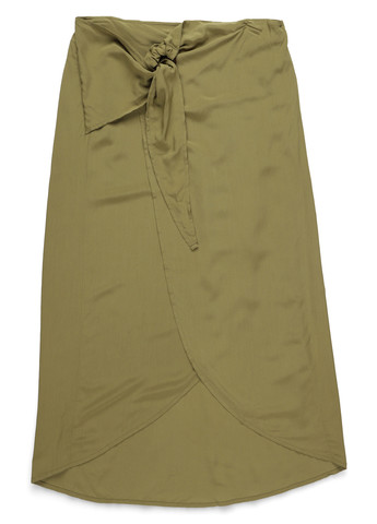 Оливковая (хаки) кэжуал однотонная юбка C&A на запах