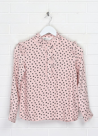 Розово-лиловая с сердечками блузка H&M демисезонная