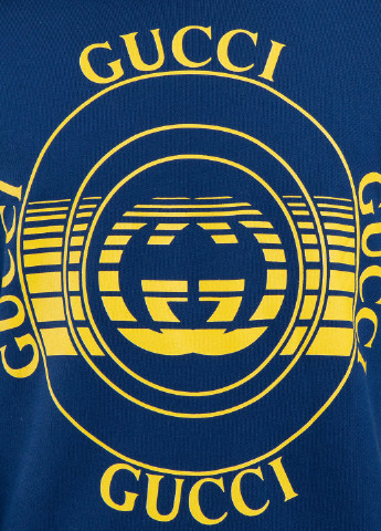 Чорний світшот із логотипом Gucci - крій однотонний синій кежуал - (251176384)
