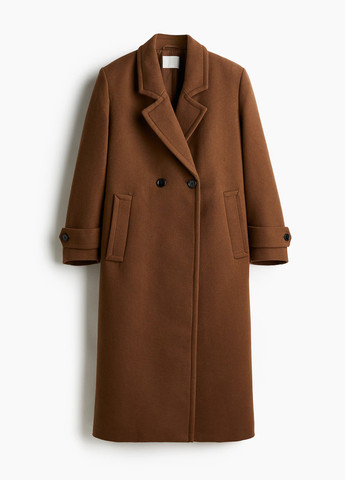 Коричневое демисезонное Пальто двубортное H&M