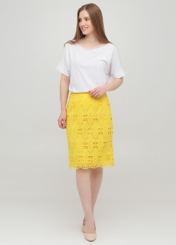 Желтая кэжуал однотонная юбка Guess карандаш