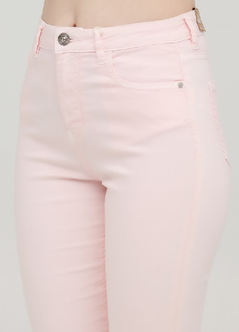 Светло-розовые джинсовые демисезонные укороченные, зауженные брюки Alcott