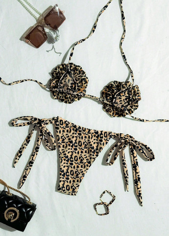 Комбинированный летний купальник (лиф, трусики) бикини, раздельный SHEIN