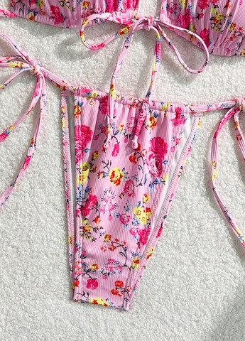 Комбинированный летний купальник (лиф, трусики) бикини, раздельный SHEIN