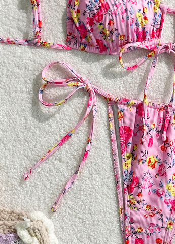 Комбинированный летний купальник (лиф, трусики) бикини, раздельный SHEIN