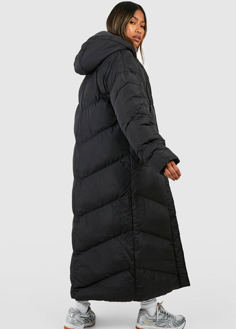 Чорна демісезонна куртка подовжена Boohoo