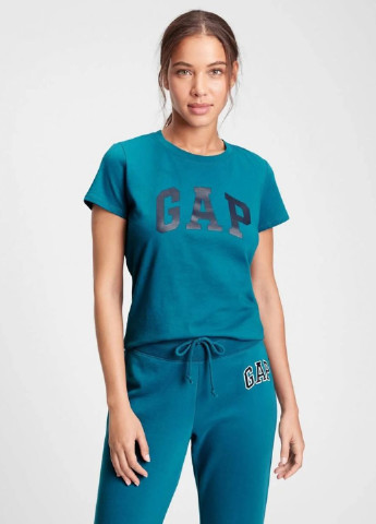 Костюм (футболка, брюки) Gap логотип морской волны спортивный трикотаж, хлопок