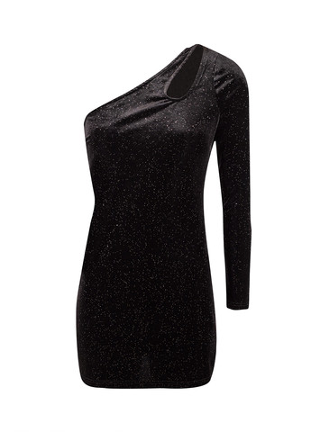 Чорна коктейльна сукня на одне плече Glamorous однотонна