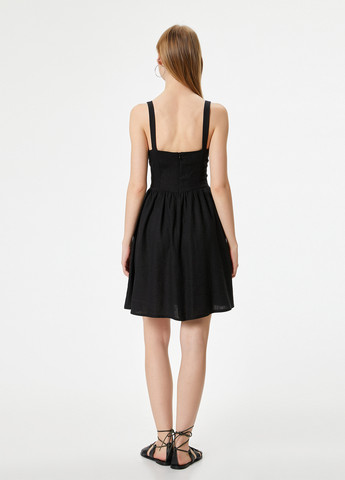 Черное кэжуал, праздничный платье клеш KOTON однотонное