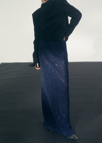 Синяя вечерний однотонная юбка Gepur