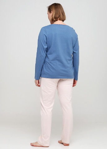 Голубая всесезон пижама (лонгслив, брюки) лонгслив + брюки Esmara