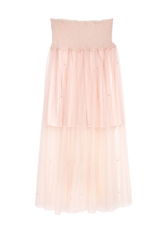 Светло-розовая кэжуал однотонная юбка H&M а-силуэта (трапеция)