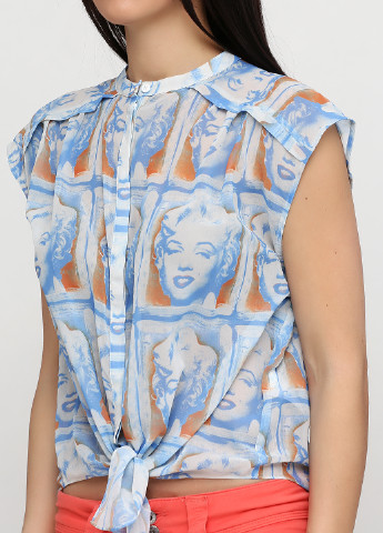Голубая летняя блуза Andy Warhol