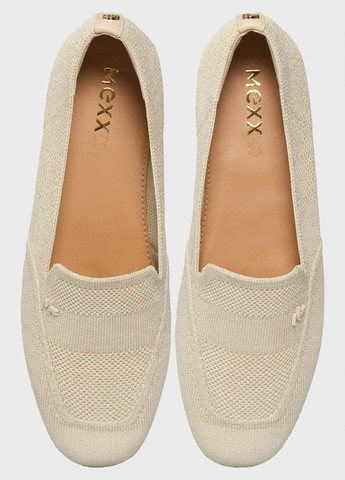 Женские балетки Mexx | светло-бежевые однотонные логотип текстиль (334684315)