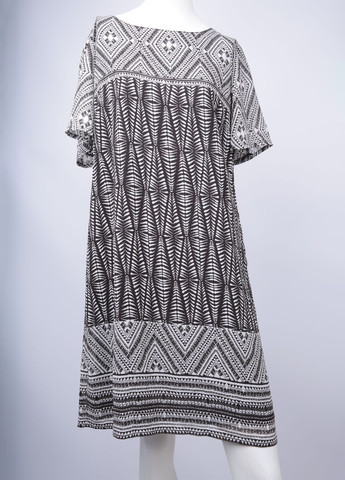 Черно-белое кэжуал платье Mark с геометрическим узором